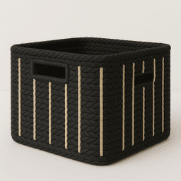 Handmade Raffia Baskets – Black thumbnail 1