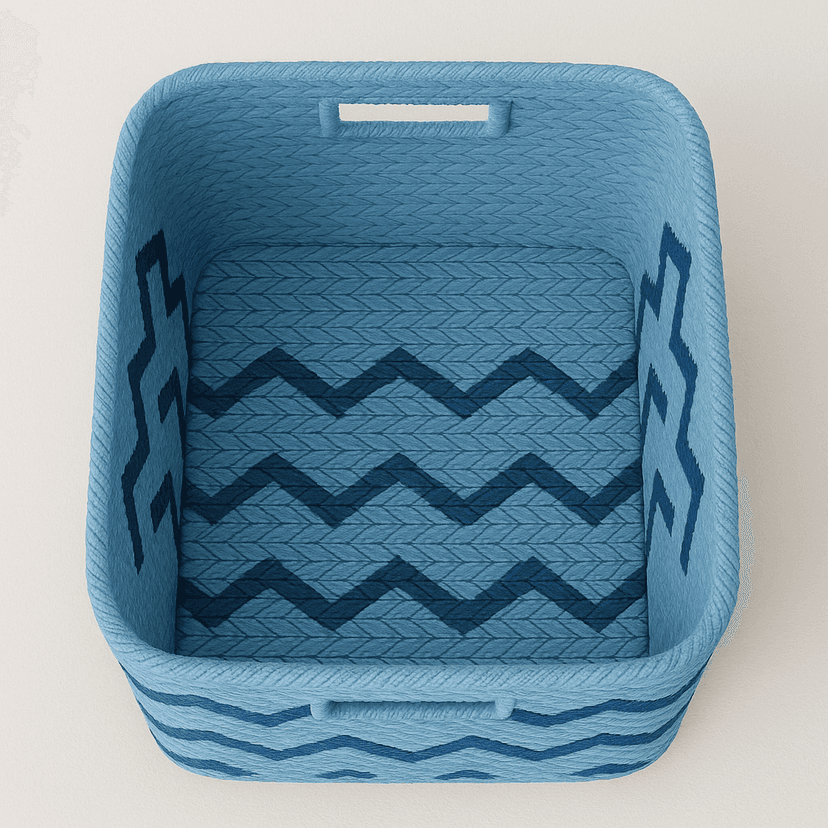 Handmade Raffia Baskets – Blue