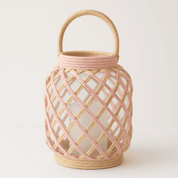 Raffia Candle Holder – Natural Handwoven Home Accent in Beige thumbnail 1