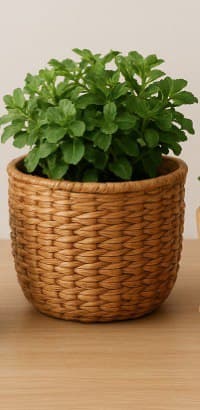 Handwoven Raffia Plant Pots – Natural & Sustainable Planters in Classic Beige